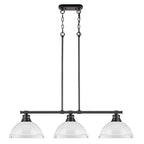 Golden Lighting 3602-3LP BLK-WH Matte Black Yep By Golden Lighting Duncan 3-light Island Light In Matte Black And White Shade Image 3