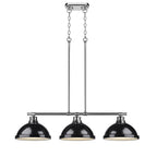 Golden Lighting Duncan Yep By Golden Lighting Duncan 3-light Island Light In Aged Brass And Black Shade