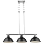 Golden Lighting Duncan Yep By Golden Lighting Duncan 3-light Island Light In Aged Brass And Matte Black Shade