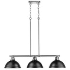 Golden Lighting 3602-3LP CH-BLK Chrome Yep By Golden Lighting Duncan 3-light Island Light In Chrome And Matte Black Shade Image 3