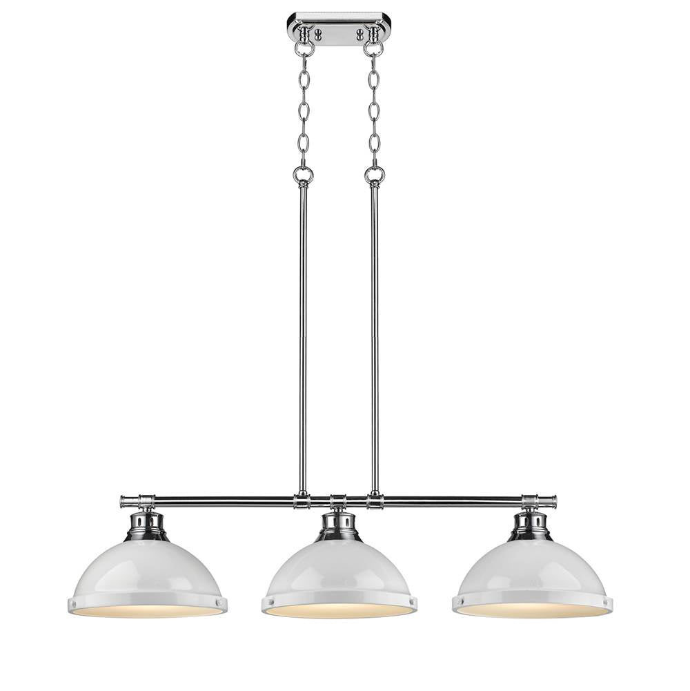 Golden Lighting Duncan Yep By Golden Lighting Duncan 3-light Island Light In Aged Brass And White Shade