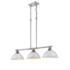 Golden Lighting 3602-3LP CH-WH Chrome Yep By Golden Lighting Duncan 3-light Island Light In Chrome And White Shade Image 2