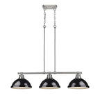 Golden Lighting Duncan Yep By Golden Lighting Duncan 3-light Island Light In Aged Brass And Black Shade