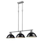 Golden Lighting 3602-3LP PW-BK Pewter Yep By Golden Lighting Duncan 3-light Island Light In Pewter And Black Shade Image 2