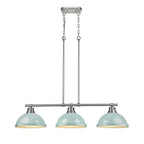 Golden Lighting 3602-3LP PW-SF Pewter Yep By Golden Lighting Duncan 3-light Island Light In Pewter And Seafoam Shade Image 2
