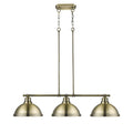 Golden Lighting 3602-3LP AB-AB Aged Brass Yep By Golden Lighting Duncan 3-light Island Light In Aged Brass Image 1