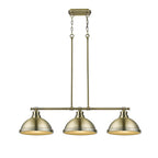 Golden Lighting Duncan Yep By Golden Lighting Duncan 3-light Island Light In Aged Brass