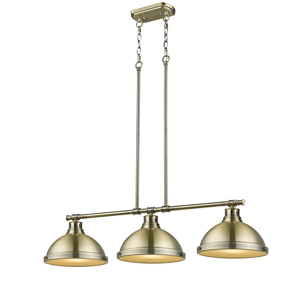 Golden Lighting 3602-3LP AB-AB Aged Brass Yep By Golden Lighting Duncan 3-light Island Light In Aged Brass Image 2