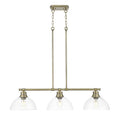 Golden Lighting 3602-3LP AB-CLR Aged Brass Yep By Golden Lighting Duncan 3-light Island Light In Aged Brass And Clear Glass Image 1