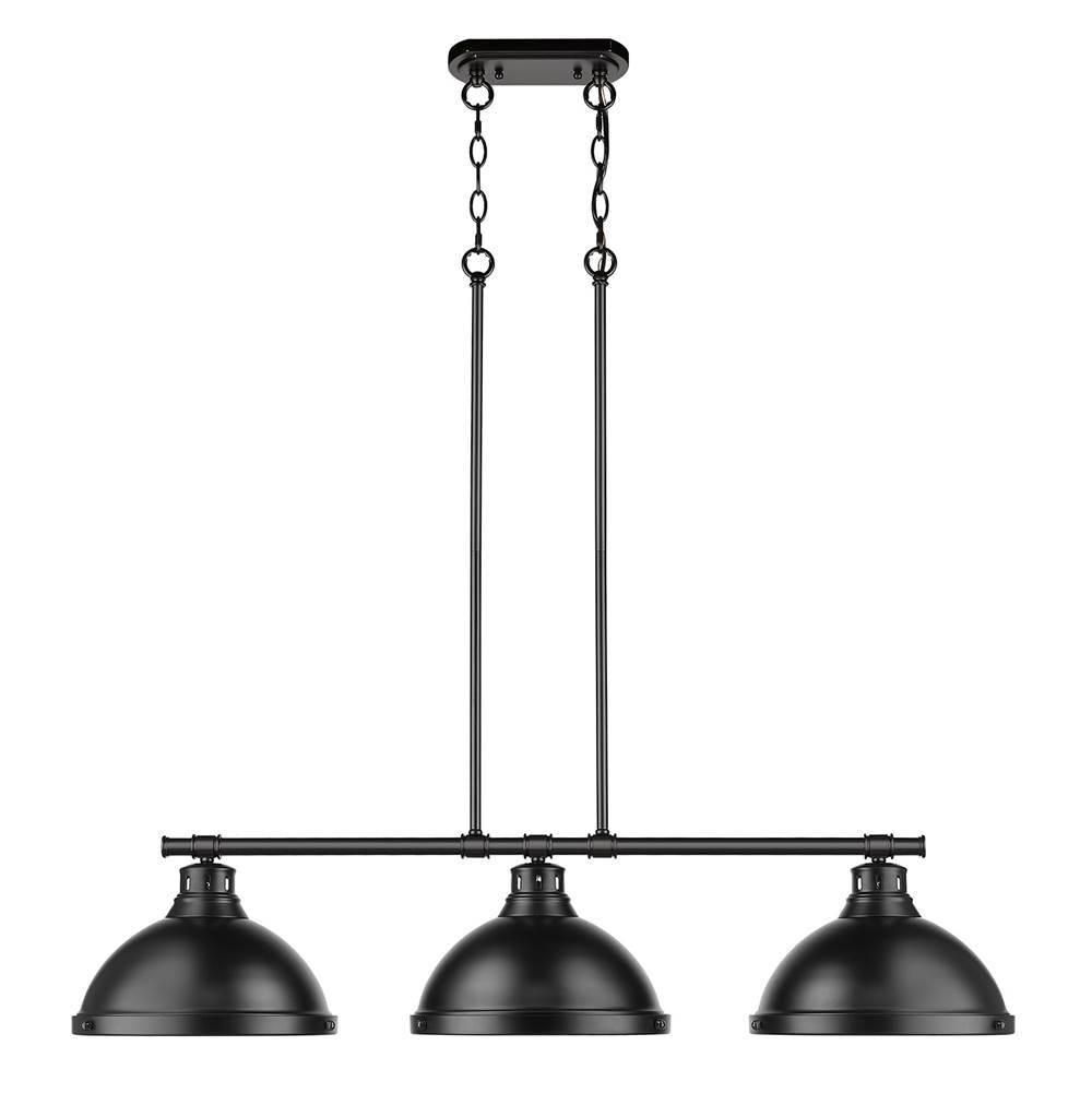 Golden Lighting 3602-3LP BLK-BLK Matte Black Yep By Golden Lighting Duncan 3-light Island Light In Matte Black Image 3