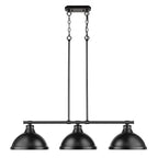 Golden Lighting 3602-3LP BLK-BLK Matte Black Yep By Golden Lighting Duncan 3-light Island Light In Matte Black Image 3