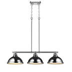 Golden Lighting Duncan Yep By Golden Lighting Duncan 3-light Island Light In Aged Brass And Chrome Shade