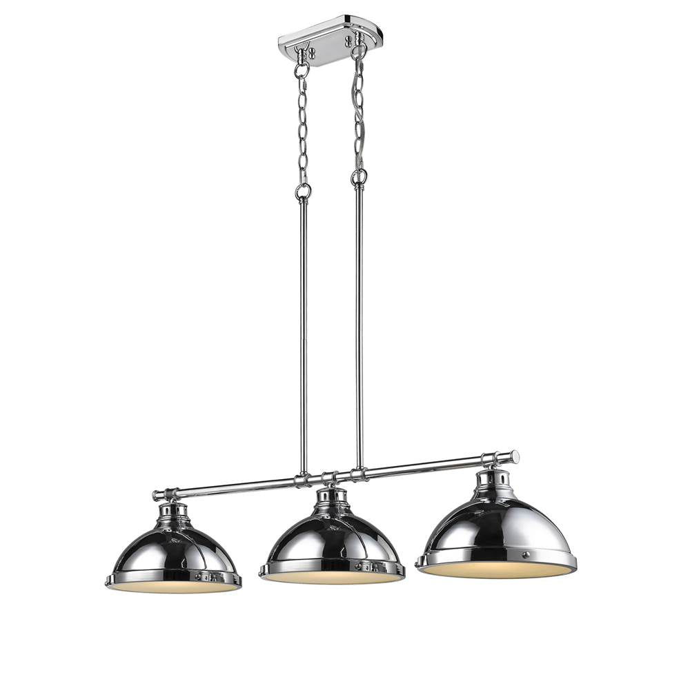 Golden Lighting 3602-3LP CH-CH Chrome Yep By Golden Lighting Duncan 3-light Island Light In Chrome Image 2