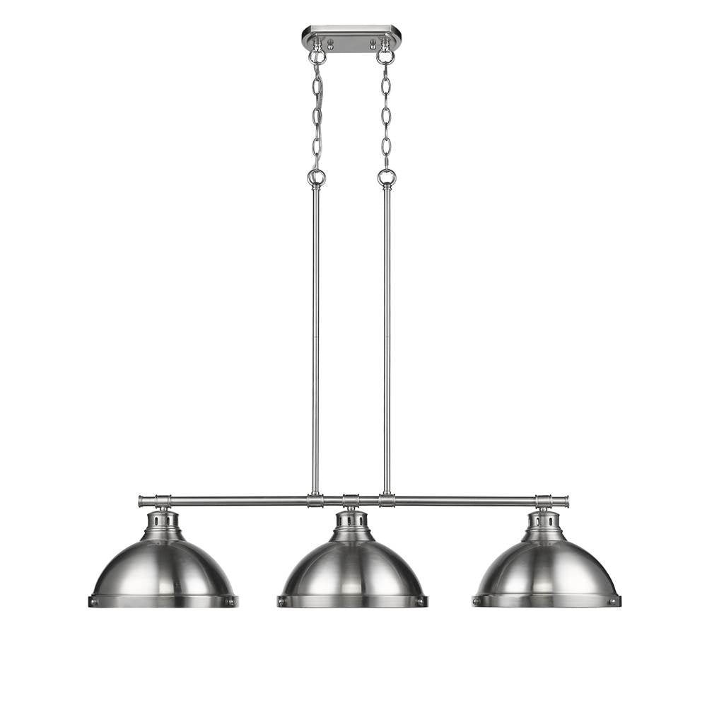 Golden Lighting 3602-3LP PW-PW Pewter Yep By Golden Lighting Duncan 3-light Island Light In Pewter Image 1