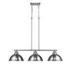 Golden Lighting 3602-3LP PW-PW Pewter Yep By Golden Lighting Duncan 3-light Island Light In Pewter Image 1