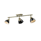 Golden Lighting 3602-3SF AB-BK Aged Brass Yep By Golden Lighting Duncan 3-light Semi-flush Mount In Aged Brass And Black Shade Image 3