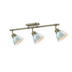 Golden Lighting Duncan Yep By Golden Lighting Duncan 3-light Semi-flush Mount In Aged Brass And Seafoam Shade