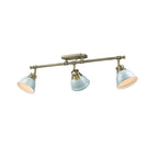 Golden Lighting 3602-3SF AB-SF Aged Brass Yep By Golden Lighting Duncan 3-light Semi-flush Mount In Aged Brass And Seafoam Shade Image 3