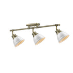 Golden Lighting Duncan Yep By Golden Lighting Duncan 3-light Semi-flush Mount In Aged Brass And White Shade