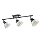 Golden Lighting 3602-3SF BLK-SF Matte Black Yep By Golden Lighting Duncan 3-light Semi-flush Mount In Matte Black And Seafoam Shade Image 4