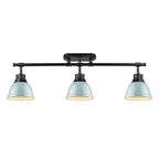 Golden Lighting 3602-3SF BLK-SF Matte Black Yep By Golden Lighting Duncan 3-light Semi-flush Mount In Matte Black And Seafoam Shade Image 3