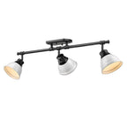 Golden Lighting Duncan Yep By Golden Lighting Duncan 3-light Semi-flush Mount In Aged Brass And White Shade