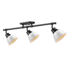 Golden Lighting 3602-3SF BLK-WH Matte Black Yep By Golden Lighting Duncan 3-light Semi-flush Mount In Matte Black And White Shade Image 4