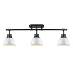 Golden Lighting 3602-3SF BLK-WH Matte Black Yep By Golden Lighting Duncan 3-light Semi-flush Mount In Matte Black And White Shade Image 3