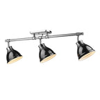 Golden Lighting Duncan Yep By Golden Lighting Duncan 3-light Semi-flush Mount In Aged Brass And Black Shade