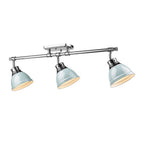 Golden Lighting Duncan Yep By Golden Lighting Duncan 3-light Semi-flush Mount In Aged Brass And Seafoam Shade