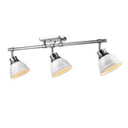 Golden Lighting Duncan Yep By Golden Lighting Duncan 3-light Semi-flush Mount In Aged Brass And White Shade