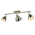 Golden Lighting 3602-3SF AB-CH Aged Brass Yep By Golden Lighting Duncan 3-light Semi-flush Mount In Aged Brass And Chrome Shade Image 1