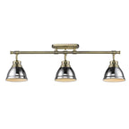 Golden Lighting 3602-3SF AB-CH Aged Brass Yep By Golden Lighting Duncan 3-light Semi-flush Mount In Aged Brass And Chrome Shade Image 2
