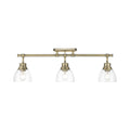 Golden Lighting 3602-3SF AB-CLR Aged Brass Yep By Golden Lighting Duncan 3-light Semi-flush Mount In Aged Brass And Clear Glass Image 1