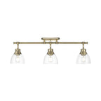 Golden Lighting 3602-3SF AB-CLR Aged Brass Yep By Golden Lighting Duncan 3-light Semi-flush Mount In Aged Brass And Clear Glass Image 1