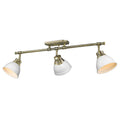 Golden Lighting 3602-3SF AB-WHT Aged Brass Yep By Golden Lighting Duncan 3-light Semi-flush Mount In Aged Brass And Matte White Shade Image 1
