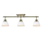 Golden Lighting 3602-3SF AB-WHT Aged Brass Yep By Golden Lighting Duncan 3-light Semi-flush Mount In Aged Brass And Matte White Shade Image 3