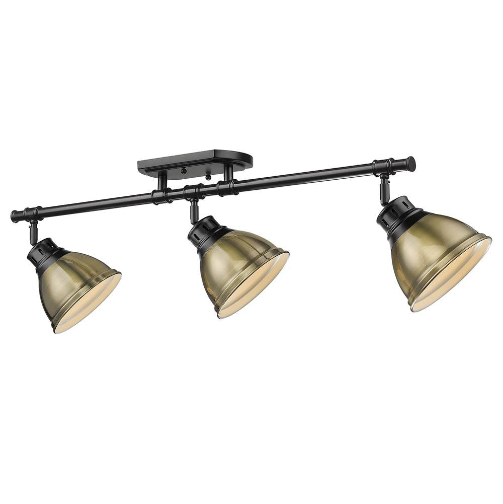 Golden Lighting Duncan Yep By Golden Lighting Duncan 3-light Semi-flush Mount In Aged Brass