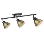 Golden Lighting Duncan Yep By Golden Lighting Duncan 3-light Semi-flush Mount In Aged Brass