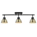Golden Lighting 3602-3SF BLK-AB Matte Black Yep By Golden Lighting Duncan 3-light Semi-flush Mount In Matte Black And Aged Brass Shade Image 2