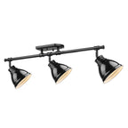 Golden Lighting 3602-3SF BLK-BK Matte Black Yep By Golden Lighting Duncan 3-light Semi-flush Mount In Matte Black And Black Shade Image 3