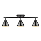 Golden Lighting 3602-3SF BLK-BK Matte Black Yep By Golden Lighting Duncan 3-light Semi-flush Mount In Matte Black And Black Shade Image 2