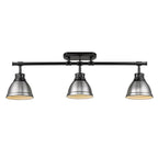 Golden Lighting 3602-3SF BLK-PW Matte Black Yep By Golden Lighting Duncan 3-light Semi-flush Mount In Matte Black And Pewter Shade Image 2