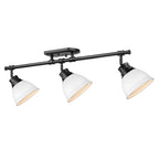 Golden Lighting Duncan Yep By Golden Lighting Duncan 3-light Semi-flush Mount In Aged Brass And Matte White Shade
