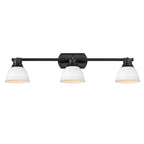 Golden Lighting 3602-3SF BLK-WHT Matte Black Yep By Golden Lighting Duncan 3-light Semi-flush Mount In Matte Black And Matte White Shade Image 2