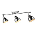 Golden Lighting Duncan Yep By Golden Lighting Duncan 3-light Semi-flush Mount In Aged Brass And Chrome Shade