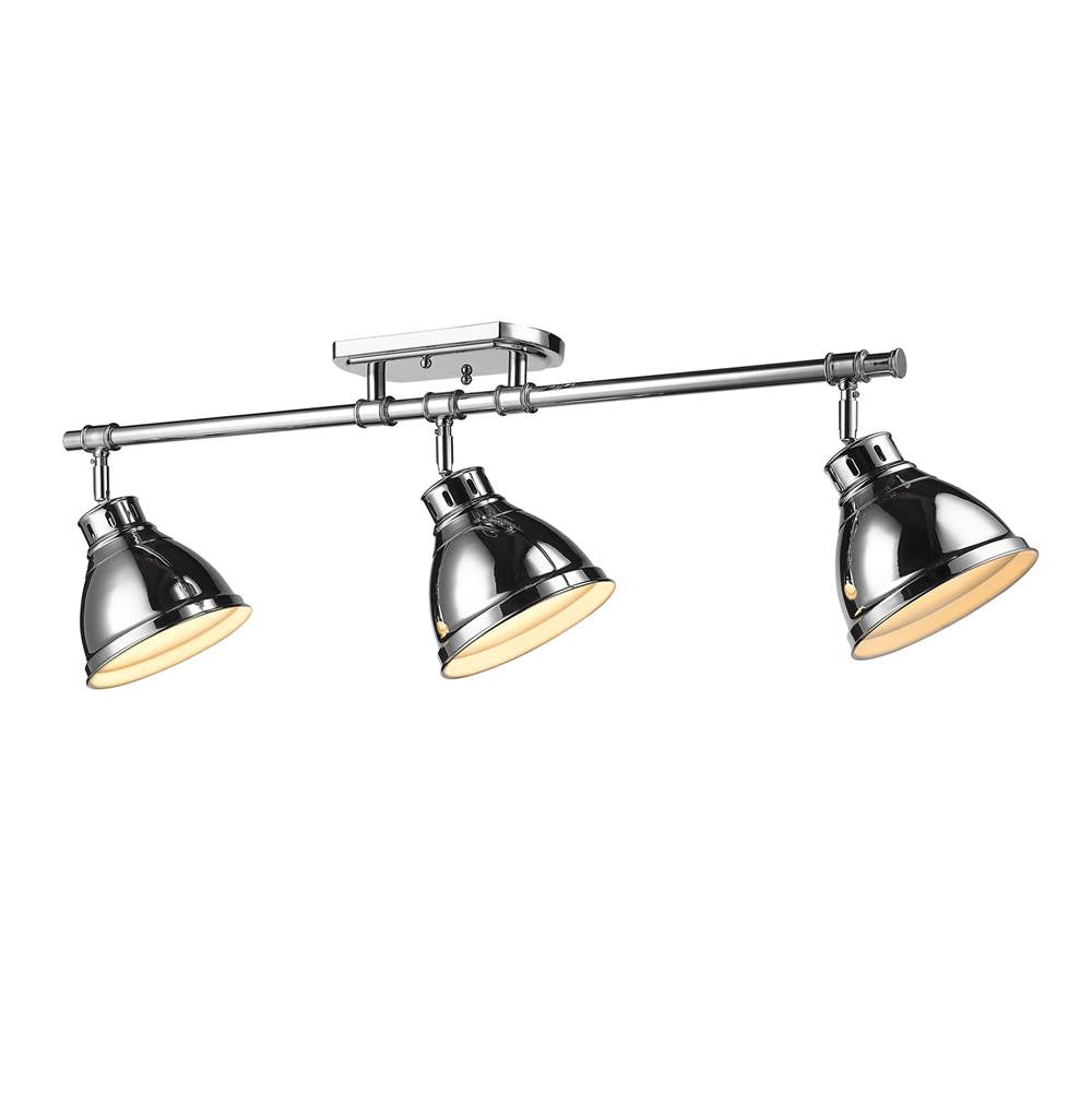 Golden Lighting Duncan Yep By Golden Lighting Duncan 3-light Semi-flush Mount In Aged Brass And Chrome Shade