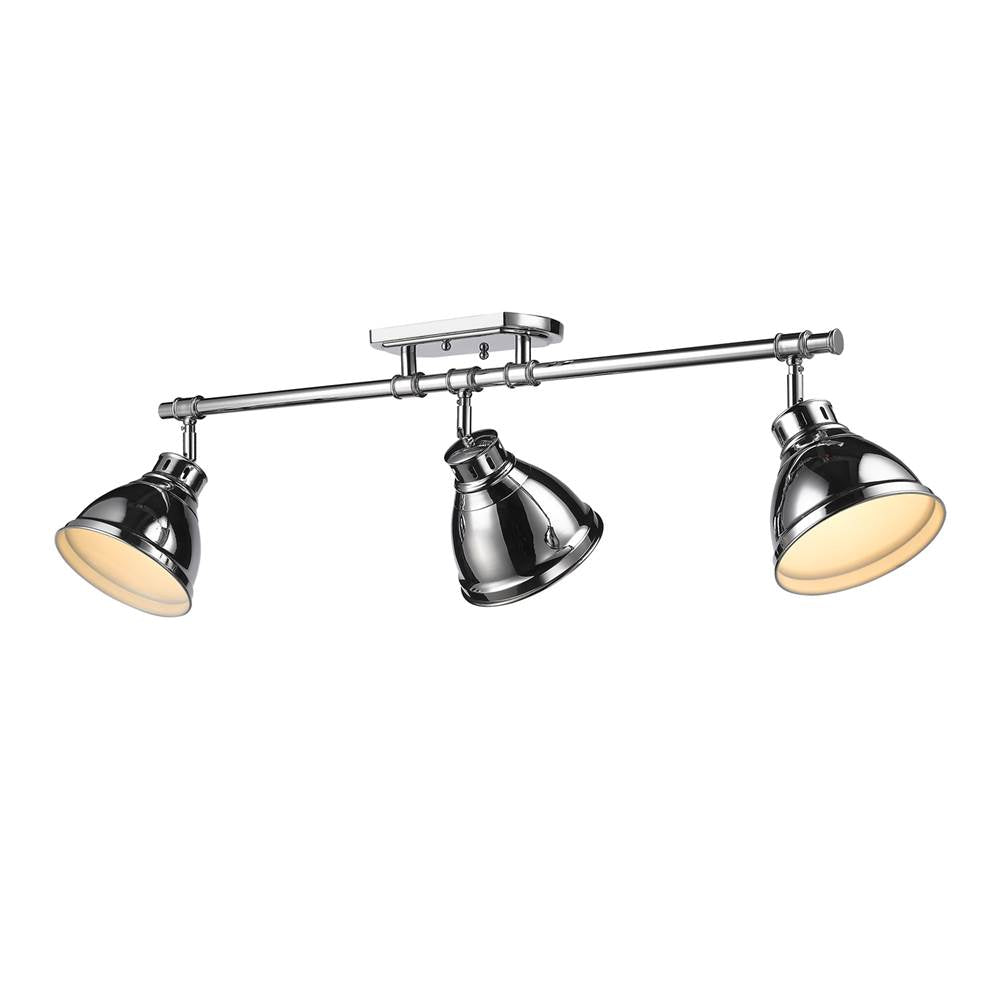 Golden Lighting 3602-3SF CH-CH Chrome Yep By Golden Lighting Duncan 3-light Semi-flush Mount In Chrome Image 3