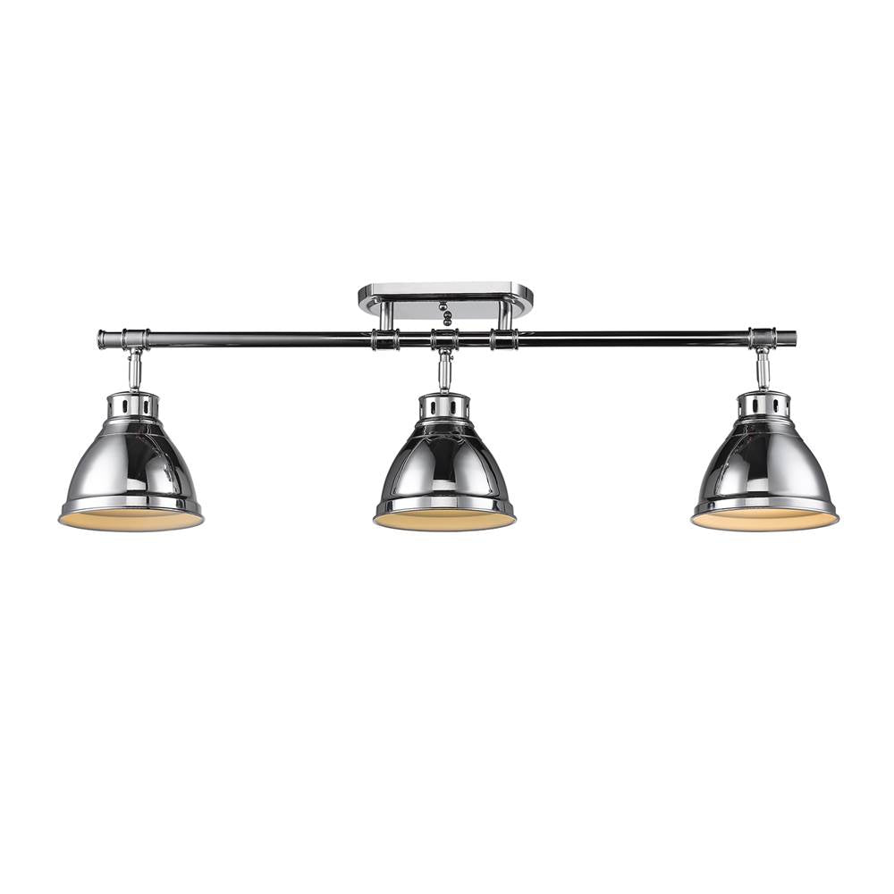 Golden Lighting 3602-3SF CH-CH Chrome Yep By Golden Lighting Duncan 3-light Semi-flush Mount In Chrome Image 2