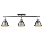 Golden Lighting 3602-3SF CH-PW Chrome Yep By Golden Lighting Duncan 3-light Semi-flush Mount In Chrome And Pewter Shade Image 2